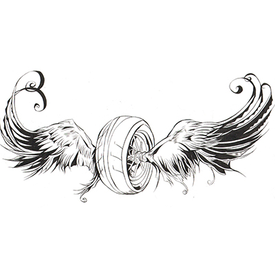Lower Back Wings Design Water Transfer Temporary Tattoo(fake Tattoo) Stickers NO.10812